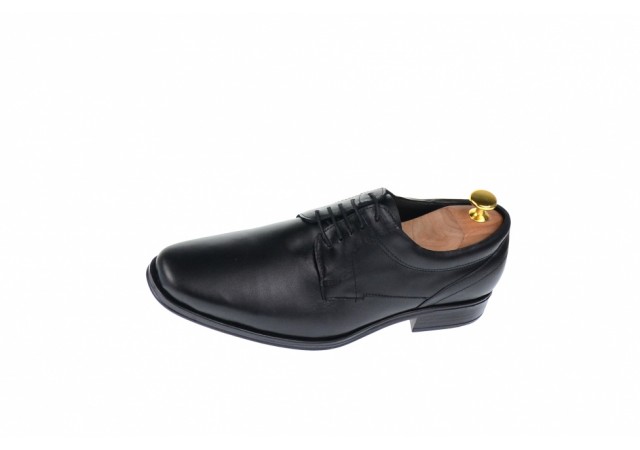 Pantofi barbati eleganti din piele naturala de culoare neagra NIC04NS