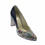 Oferta marimea 36 - Pantofi dama, eleganti, din piele naturala, bleumarin cu imprimeu, toc 7 cm - LNAA8BOXCOLOR