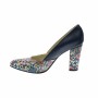 Oferta marimea 36 - Pantofi dama, eleganti, din piele naturala, bleumarin cu imprimeu, toc 7 cm - LNAA8BOXCOLOR