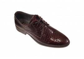 Pantofi barbati eleganti, din piele naturala, BORDO - PB101CROCO