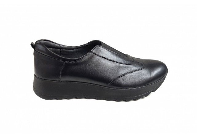 Pantofi dama casual din piele naturala Ada , Negru - ASDAMAEN