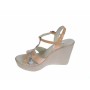 Sandale dama, din piele naturala, Nud - Lac, Color cu platforme de 11 cm, S46NLCOLOR