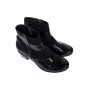 Ghetute dama din piele naturala Croco, Barete, Catarame argintii, Toc de 5 cm, NEGRU - MVS63CRA