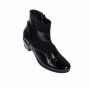 Ghetute dama din piele naturala Croco, Barete, Catarame argintii, Toc de 5 cm, NEGRU - MVS63CRA