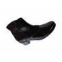 Ghetute dama din piele naturala Croco, Barete, Catarame argintii, Toc de 5 cm, NEGRU - MVS63CRA