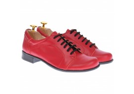 Oferta marimea 39 -  Pantofi dama, model casual din piele naturala, rosii - LP53RED