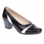 Pantofi dama eleganti piele naturala Negru si Alb P36NA