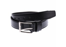 Curea barbati, casual-eleganta, din piele naturala, cusatura, negru, 3.6cm - LS102N