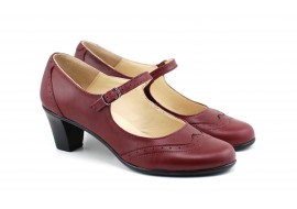 Oferta marimea 40 Pantofi dama visinii, eleganti, din piele naturala TOC 5cm - LP104VIS