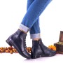 Botine dama bleumarin din piele naturala - NA160