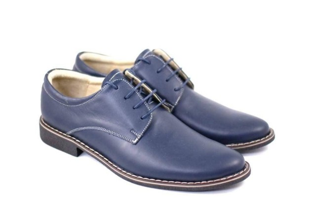 Pantofi bleumarin barbati casual - eleganti din piele naturala Dark Blue