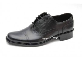 Pantofi barbati eleganti din piele naturala de culoare neagra, P37NS