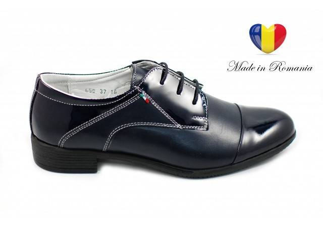 Pantofi dama piele naturala casual bleumarin - ROV650LACBLM