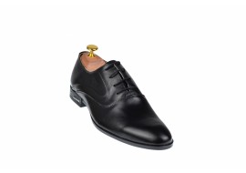 Pantofi barbati eleganti din piele naturala de culoare neagra PNOU371N