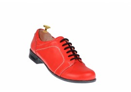 Pantofi rosii dama casual din piele naturala - RED1R