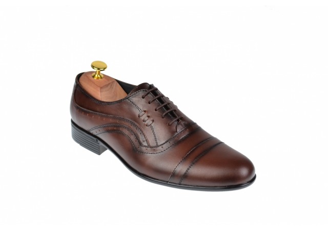 Pantofi Barbati Office, Eleganti, din Piele Naturala, cu Elastic, Maro, CIUCALETI SHOES