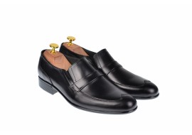 OFERTA MARIMEA  40,  41  -   Pantofi Barbati Office, Eleganti, din Piele Naturala, cu Elastic, Negru, EVOLUTION 2,LELION13N